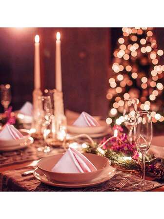 25pcs Rose Gold Satin Napkins 17" X 17", Decorative Dinner Napkins For Wedding, Restaurant, Party, Valentine's Day