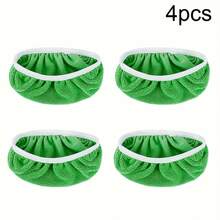 4-Piece Set Of Washable Fiber Mop Pads, Reusable And Compatible With Standard Mops, Suitable For Living Rooms, Bedrooms, Bathrooms, Kitchens, Multifunctional Cleaning Tools - 綠色 - 查看 12