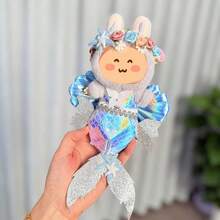 一套包含连衣裙和花朵头饰的服装套装，适合15-25厘米的娃娃，也适用于BJD娃娃和大多数娃娃，娃娃时尚配饰，可拆卸的服装部件，娃娃衣橱DIY装饰 - 彩色 - 查看 6
