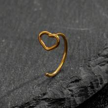 1pc Stainless Steel Heart Shaped Nose Ring, Versatile Decoration Suitable For Beach, Holiday, Party, And Daily Wear - Multicolor - View 4