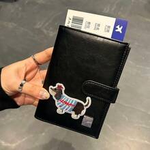 Cute Line Drawing Dog Passport Holder, Travel Ticket Card Wallet Organizer, Necessary Travel Accessory Passport Cover Passport Case For Travel Lightweight Waterproof Travel Accessories Cruise Essentials Vacation Essentials For Men Women - Multicolor - View 5