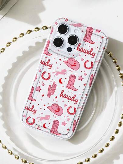 1pc Western Boots Bow Solid Color Pattern Airbag Anti-Slip Soft Phone Case Compatible With IPhone11/12/13/14/15/16Pro Max/12/13Mini/XR/Compatible With IPhone16/16Pro/16ProMax/17/17Pro/17ProMax/17Air