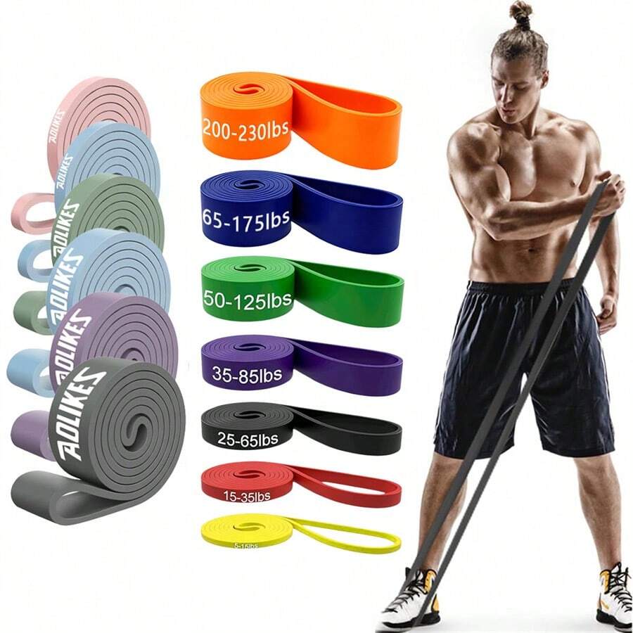 Nuevas bandas de resistencia de látex, adecuadas para yoga, entrenamiento de fuerza, bandas de ejercicio multifuncionales para gimnasio, bandas de asistencia para dominadas, bandas elásticas duraderas y pesadas