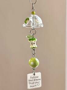1个手工制作的幸运串珠风铃，青苹果吊坠，相机/手机钥匙扣挂件 - 彩色 - 查看 4