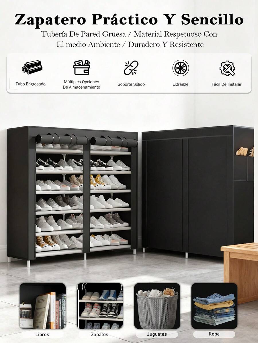 Zapatera Organizador Zapatos 42 Pares Compartimientos Metal