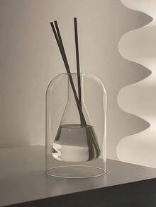 1pc Minimalist High-End Creative Double-Layer Glass Diffuser Bottle, Transparent Flameless Fragrance Diffuser Bottle - Clear - View 4