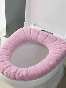 1pc Thickened Toilet Seat Cover, Suitable For All Seasons, Home Use, Knitted Toilet Seat Cushion - Multicolor - View 3