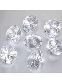 30个装 - 精致透明钻石形亚克力水晶卡片架 - 底座稳固，边缘光滑，可重复使用，桌号座位展示架，精细抛光桌号展示架，适用于婚礼、生日派对、商务活动 - 彩色 - 查看 6