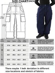 1pc Unisex Winter Outdoor Ski Pants, Suitable For Skiing, Mountaineering And Other Outdoor Activities, Machine Washable, Reinforced Structure, Functional Ski Pants, Durable Snow Gear - Navy Blue - View 12