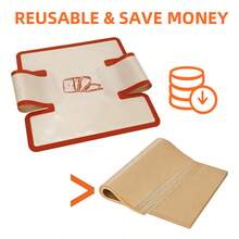 1/2/3/4/5/6pcs Multi-Functional Baking Mat | Non-Stick & Easy Release Material 9x5 Inch - Heat Resistant Up To 450°F Bread Liner, Fits Bread Pans, Convenient To Use By Lining Mold And Placing Dough, Reusable And Pan Protecting - Multicolor - View 4