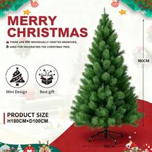 FARSEE Árbol de Navidad artificial verde de 180/210/240 cm con soporte plegable - Estructura de metal de estilo vintage, sin necesidad de montaje, perfecto para decoraciones, árbol de navidad grande, árbol de navidad plegable - Verde - Ver 11