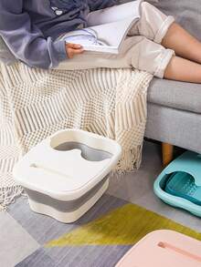 Foldable Foot Soak Basin, Home Use Foot Tub, Space-Saving Silicone Covered Foldable Basin, Massage Foot Wash Basin, Thick & Portable - Multicolor - View 5