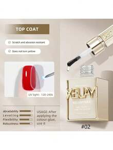 XEIJAYI 15ml 底油、面部油與指甲強化劑，長效透明橡膠塗層，LED UV 強韌指甲，高光澤凝膠指甲油 - 無色 - 查看 14