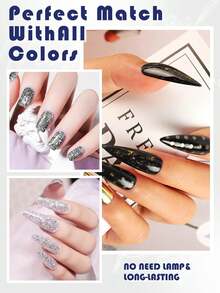 CHOSEOS 12色亚克力粉，每瓶（10克/0.35盎司罐装）3D亚克力美甲套装，适用于法式美甲延长和季节性美甲雕塑，无需UV灯。 - 彩色 - 查看 3