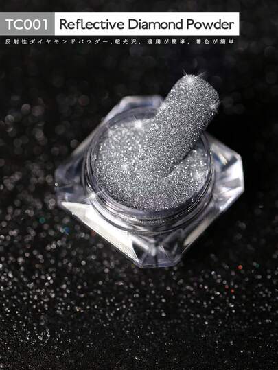 OBP C & G OBP Polvo Efecto Azucar Pigmento Para Uñas Arte De Uñas 9 Colores a Elegir Polvo Brillante Reflectante para Uñas