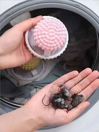 3pcs Reusable Washing Machine Cleaning Ball, Anti-Pilling Clothes Remover Filter Net, Pet Hair Catcher For Washing Machine, Laundry Hair Removal Brush, Cleaning Supplies, Household Gadgets