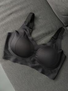 1 قطعة حمالة صدر لاسلكية للمرأة ذات الحجم الكبير - بتغطية جانبية للصدر، رفع الصدر، مناسبة للمواعدة والحفلات والعمل والارتداء اليومي - الأسود - مشاهدة 5