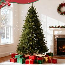 FARSEE Árbol de Navidad artificial verde de 180/210/240 cm con soporte plegable - Estructura de metal de estilo vintage, sin necesidad de montaje, perfecto para decoraciones, árbol de navidad grande, árbol de navidad plegable - Verde - Ver 2