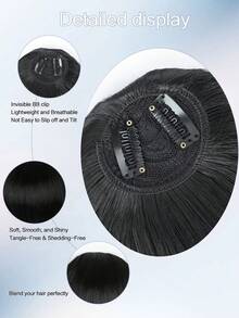 Clip-On Bangs Hairpiece, Made Of Synthetic Material, Suitable For Women's Daily Commuting.
