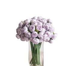 18 Pcs Ranunculus Artificial Flower 11.8inch And 54 Heads Faux Silk Ranunculus Flowers Artificial Ranunculus Bouquet Decorations For Home DIY Wedding Decor (Purple),Purple - 紫色 - 查看 2