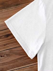 Women's Elegant Style Short Sleeve Hibiscus Print Round Neck Women's Short Sleeve Suitable For Spring And Summer Fashion Commuting Vacation Daily Versatile Casual Elegant Retro Style Top - 白色 - 查看 3