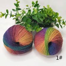 2团100%针织彩色纱线，总长360米/100克，柔软舒适的冰岛混色针织纱线，适合DIY编织、钩编、手工礼品（围巾、披肩、毛衣、帽子）、工艺品制作（1团=50克=180米=1.76盎司*2团） - 彩色 - 查看 13
