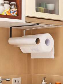 1个纸巾架，厨房纸巾架，锡箔/保鲜膜分配器，免打孔壁挂式收纳架，适用于厨房、浴室、杂物间 - 彩色 - 查看 2