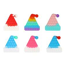 Roter Weihnachtsmann Hut Bubble Dekompressions-Puzzle Spielzeug, Fingerspielzeug, modisches Bubble Stressabbau Spielzeug für Erwachsene und Kinder, Party Spiel Dekoration Geschenk für Weihnachten, Halloween, Entspannungsspielzeug, Urlaubsgeschenk geeignet für Jungen, Mädchen, Kinder und Erwachsene, Spaß Knall- und modisches Spiel