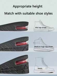 QKC 1 Par/2 Pares de Plantillas Elevadoras de Altura para Hombres, No Fatigan, Insertos Invisibles Elevadores de Altura con Amortiguador de Impactos, Plantillas Elevadoras de Tacón Ocultas para Mujeres