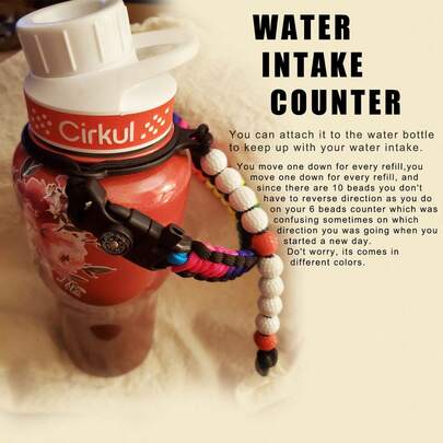 2个装水瓶计数器，带夹子，方便记录饮水量，男女皆宜，多种颜色可选。