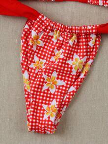 Bộ bikini hai mảnh hở lưng họa tiết kẻ caro đỏ gợi cảm kiểu Y2K dành cho nữ | Bộ đồ bơi 2 mảnh thời trang, thiết kế lãng mạn và độc đáo, phù hợp cho các dịp thường ngày như tiệc bể bơi, tiệc bãi biển, dã ngoại trà chiều, các hoạt động trên bãi biển, tiệc tùng và mặc hàng ngày. - Nhiều màu - Xem 5