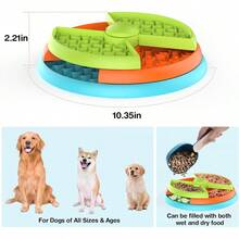 3-Layer Slow Feeder Dog Bowl With Interactive Puzzle Design In Red Color Reduces Boredom And Anxiety For Small Medium And Larger Dogs Non-Slip Food Puzzle Feeder Toy Set Includes 2 Pieces For Mental Stimulation And Healthy Eating Habits - 橙色和紫色 - 查看 4