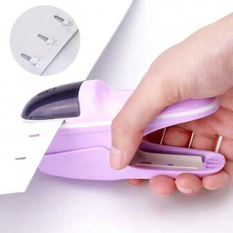 1pc Staple-Free Desktop Stapler, Suitable For Binding Up To 8 Pages At Home, School, Office, Desktop Stapler, Tickets And Documents