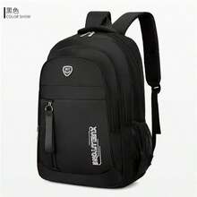 Mochila de hombre resistente con diferentes colores,con 3 compartimentos,cierres dobles,cinta acolchonadas y cinta ajustable - Negro - Ver 2