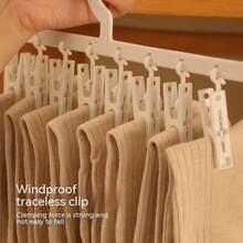 1 buc. Cuier pentru pantaloni care economisește spațiu cu cleme pentru șosete și lenjerie intimă - perfect pentru dormitor, baie, dulap și depozitare în cămin