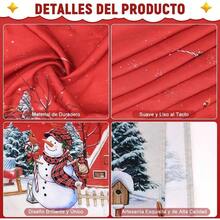 Kitchen Tablecloth - Red Snowman - View 3