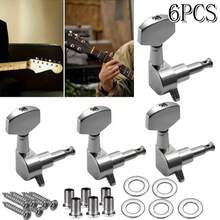 6 Pieces Guitar Machine Heads Knobs Guitar String Tuning Pegs Machine Head Tuners For Electric Or Acoustic Guitar (3 Left + 3 Right) - Silver - View 1