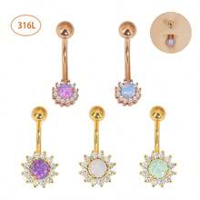 1 chiếc khuyên rốn lấp lánh bằng thép không gỉ 316L 1.6x11mm đính đá Rhinestone nguyên khối bán buôn - Móng rốn (1 cái) - Xem 11