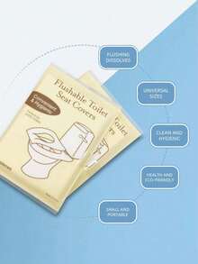 Disposable Toilet Seat Covers - Water-Soluble Portable Seat Protector, One-Time Use Hygienic Toilet Pads With Dissolvable Paper, Lightweight Foldable Travel Toilet Mat, Suitable For Airplane, Camping, Business Trip, School And Public Restrooms, Easy Tear Design, Hygienic And Convenient, Perfect Travel Essential And Sanitary Gift, Small Gift Exchange - Multicolor - View 8