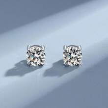 Fashionable Minimalist Stainless Steel Magnetic CZ Zirconia Clip-On Earrings For Men And Women, No Piercing Required - Style 2 New - View 4