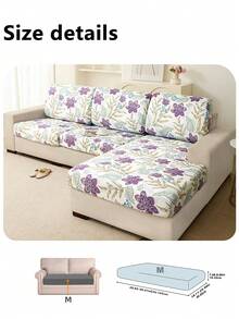 1pc Leaf Print Sofa Cushion Cover, Modern Tropical Leaf Print Sofa Seat Cushion Cover, Suitable For Home - Multicolor - View 13