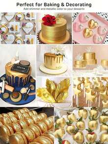 15g Bột bụi vàng, Bột nhũ, Bột ngọc trai, Bột kim tuyến, Dùng để trang trí bánh, Làm bánh, Fondant, Gumpaste, Macaron Chocolate, Bánh Mousse, Kẹo mềm, Đồ uống, Bánh quy, Món tráng miệng, Đồ uống, Dâu tây, Nghệ thuật trang trí DIY, Sinh nhật hoặc Tiệc cưới, Hoàn hảo cho Trang trí nhà, Nhà hàng hoặc Sự kiện, Khuôn silicon lỏng trang trí, Nến kim tuyến Trang trí bánh Topper Trang trí bánh Trang trí bánh Dụng cụ trang trí bánh (Không ăn được) - Nhiều màu - Xem 8