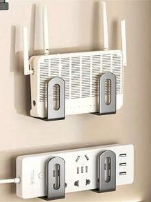 1/2 piezas Estante de almacenamiento de pared, adecuado para enrutador, módem WiFi, decodificador, gestión de cables, exhibición de joyas, organizador multifuncional ahorra espacio con adhesivo - Multicolor - Ver 3