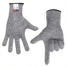 Guantes resistentes a cortes de grado 5, aptos para trabajos en cocina y al aire libre, así como para el procesamiento de carne. Lavables a máquina, permiten una gran destreza manual. Ideales para carniceros, recolectores de ostras y para uso en interiores y exteriores. - Gris plata - Ver 14