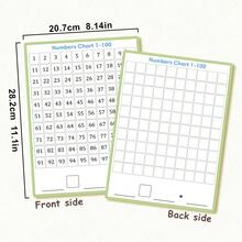 10 Pcs Dry Erase Math Hundred Board Card Double Sided Number 1-100 Chart Easy To Write Consecutive Number Counting Chart For Students Math Manipulatives, Home Classroom Supplies
