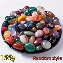 55g/105g/155g/205g Colorful Bohemian Mixed Natural Polished Stones & Crystals Bulk - Assorted Polished Synthetic Gemstones For Home Decor