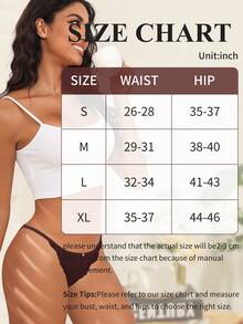6 Pack String Bikini Underwear For Women Sexy Lace Panties Low  Hipster Bikini Panty Stretch Briefs  S-XL - 彩色 - 查看 8