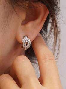 1 Đôi bông tai thả Cubic Zirconia tuyệt đẹp dành cho nữ làm quà tặng trang sức dự tiệc ngày Giáng sinh - 1 # - Xem 4