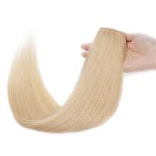 Clip In One Piece Real 100% Remy Human Hair Extensions Full Head Hairpiece Set Weft 5Clips THICK #4/27 Medium Brown/Dark Blonde #12/613 Golden Brown/Blonde #18/613 Ash Blonde/Bleach Blonde One Piece Hair Extensions Clip In Human Hair 5 Clips 3/4 Full Head Clip On Remy Hair Extension For Women,One-Piece Design Adding Hair Volume #Ash Blonde&Bleach Blonde - #613 Bleach Blonde - 查看 7
