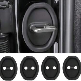 8pcs Car Door Lock Silicone Cover, Silent Vehicle Pad Stable Exterior Accessories For Automobile Quietness Noise Reduction Protective Silicone Guard-4pcs/2pcs-Car Accessories